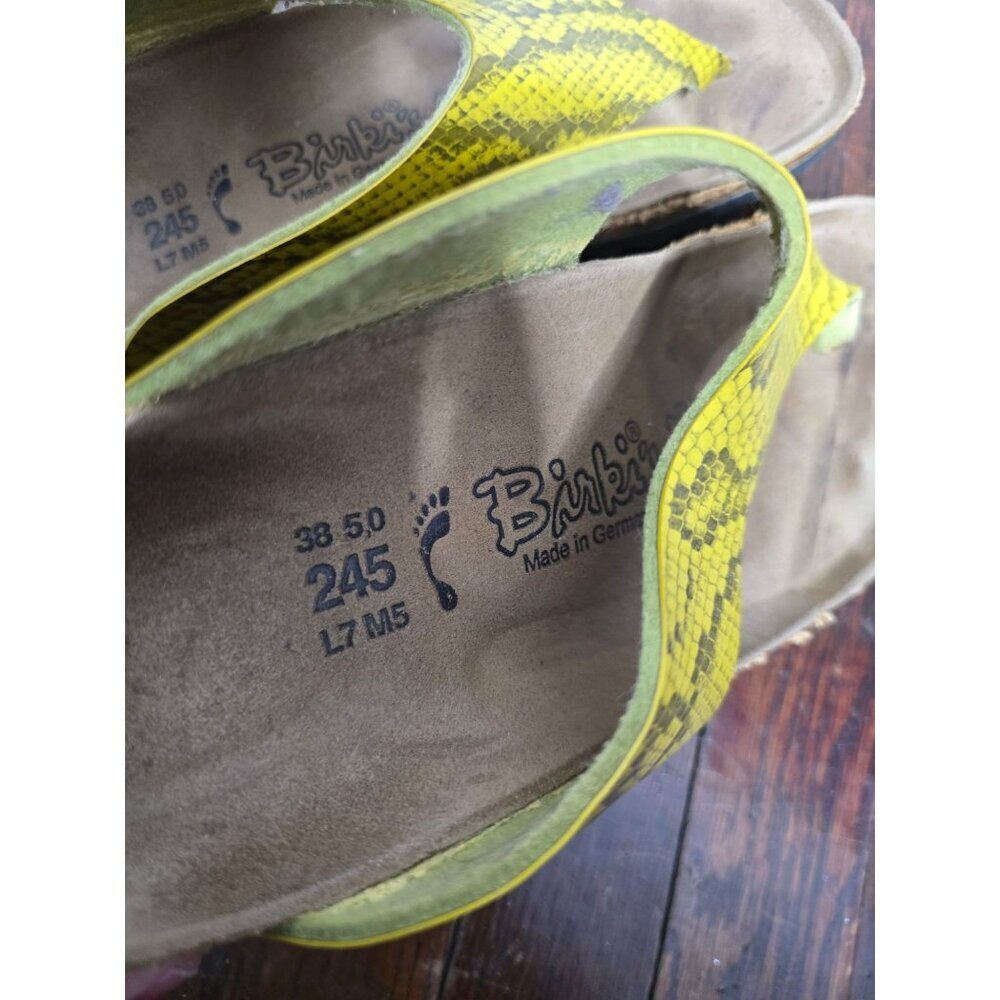 Birkenstock Birki's Maui Thong Yellow Python Sandals - Picture 8 of 8
